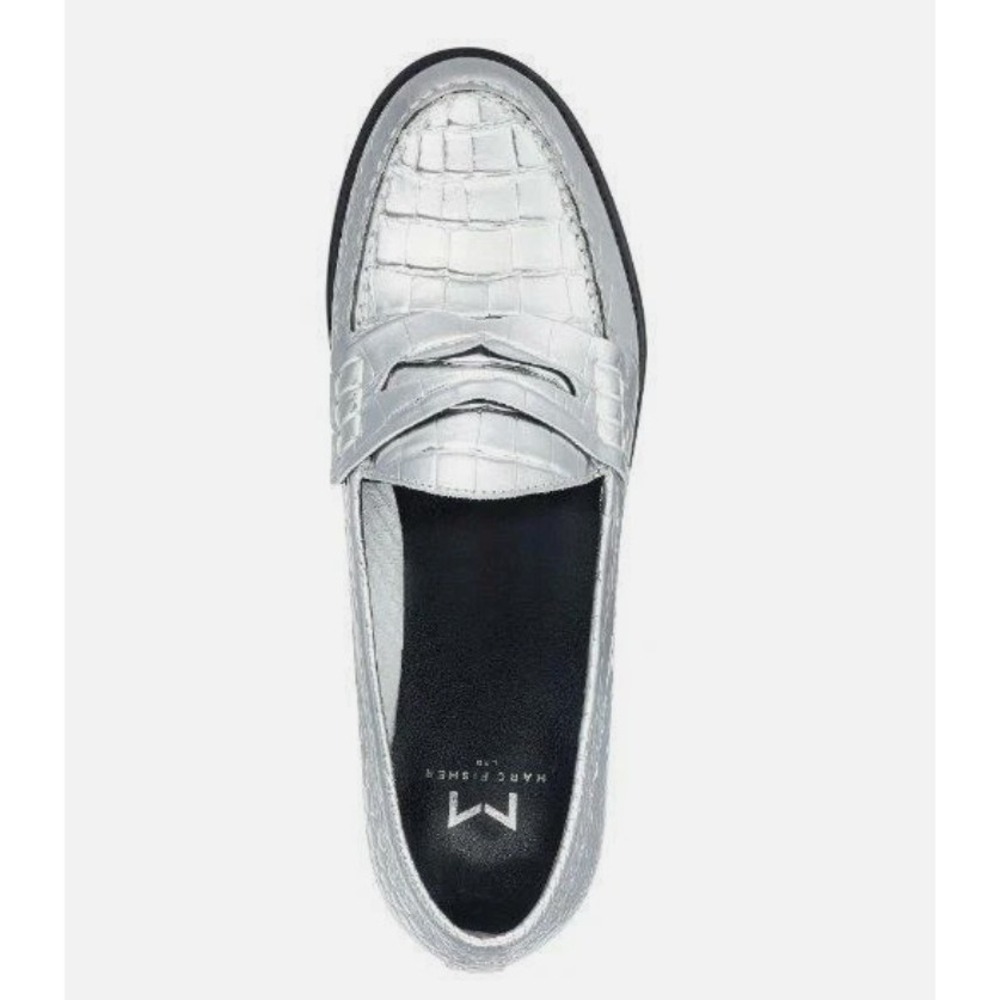 MARC FISHER Halli Silver Patent Leather Loafer 6.5M New In Box